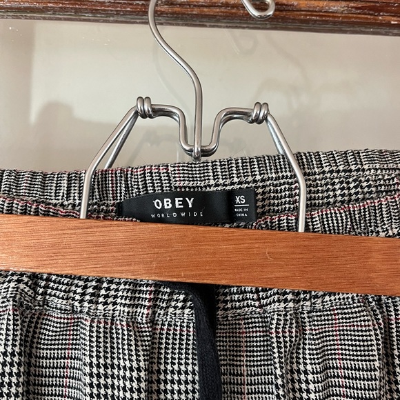 Grey Plaid Obey Pants - Picture 4 of 4